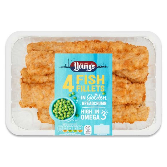 Young's 4 Fish Fillets In Golden Breadcrumb 600g